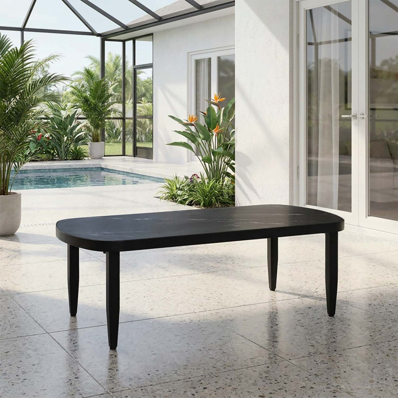Table basse d'extérieur élégante, Noir Ember