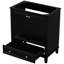 Base de meuble-lavabo noir 30 po, bois massif, portes, tiroir, tablette réglable, assemblage requis et armoire à panneau, 2 1 multifonctionnel, nécessaire-1921747754