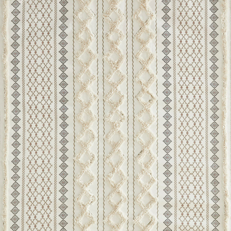 Rideau de douche en coton avec chenille, Ivory