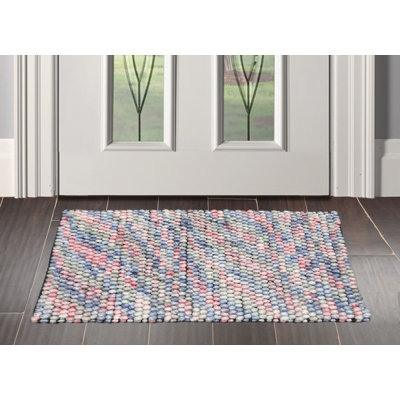 Tapis oriental en polyester 2 pi x 3 pi rose / mauve / vert / bleu