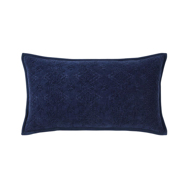 SYRACUSE Pillow Cover & Insert, Navy, Rectangle 13"H x 22"W