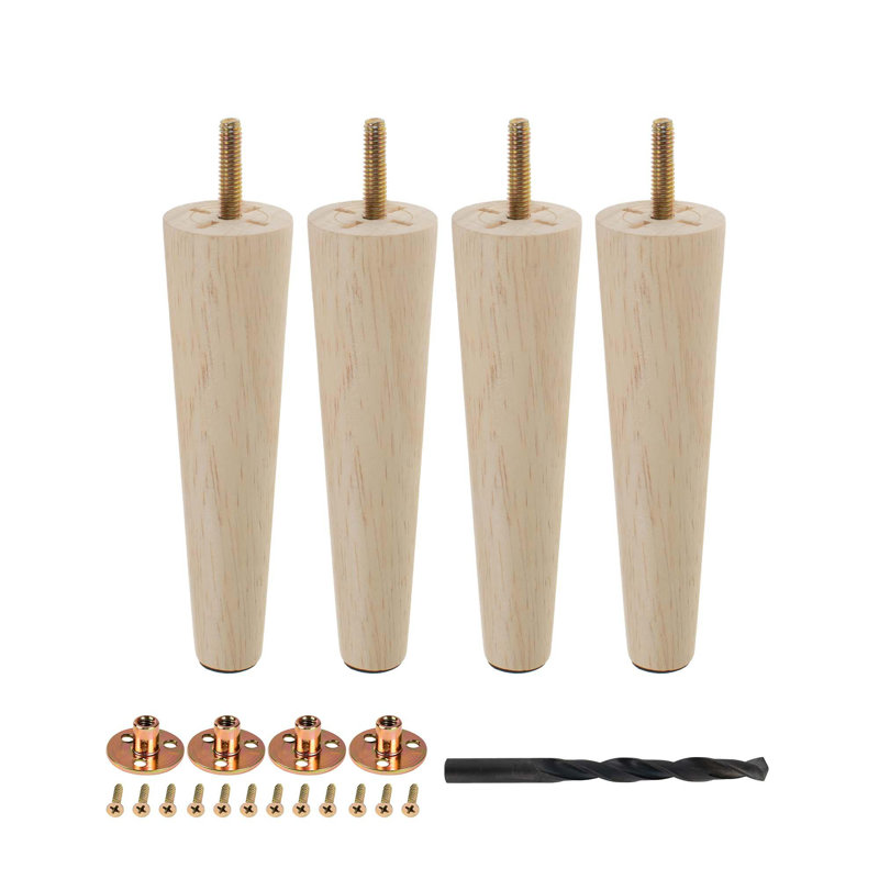 Base de pattes de meuble non finies, paquet de 4, H 6 po x l 1,5625 po x P 1,5625 po