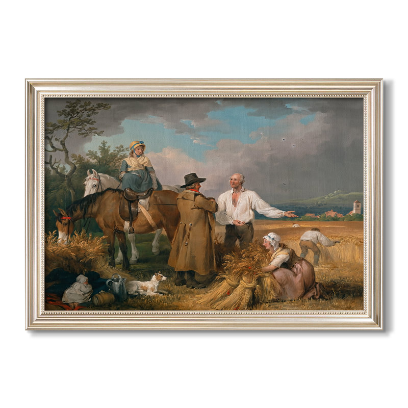 The Reapers, 1800-George Stubbs-Toile encadrée sur mesure, Dimensions intérieures 24 po x 34 po, Toile avec cadre