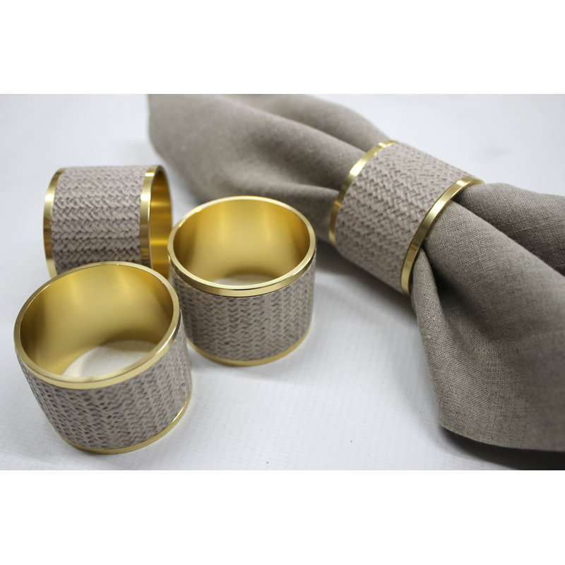 Brass Napkin Holder, Beige