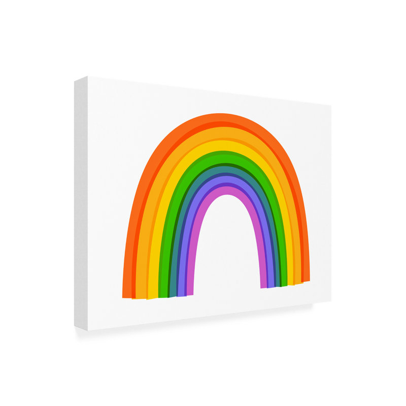 Landscape Bold Colorful Abstract Rainbow, 18" H x 24" W x 2" D