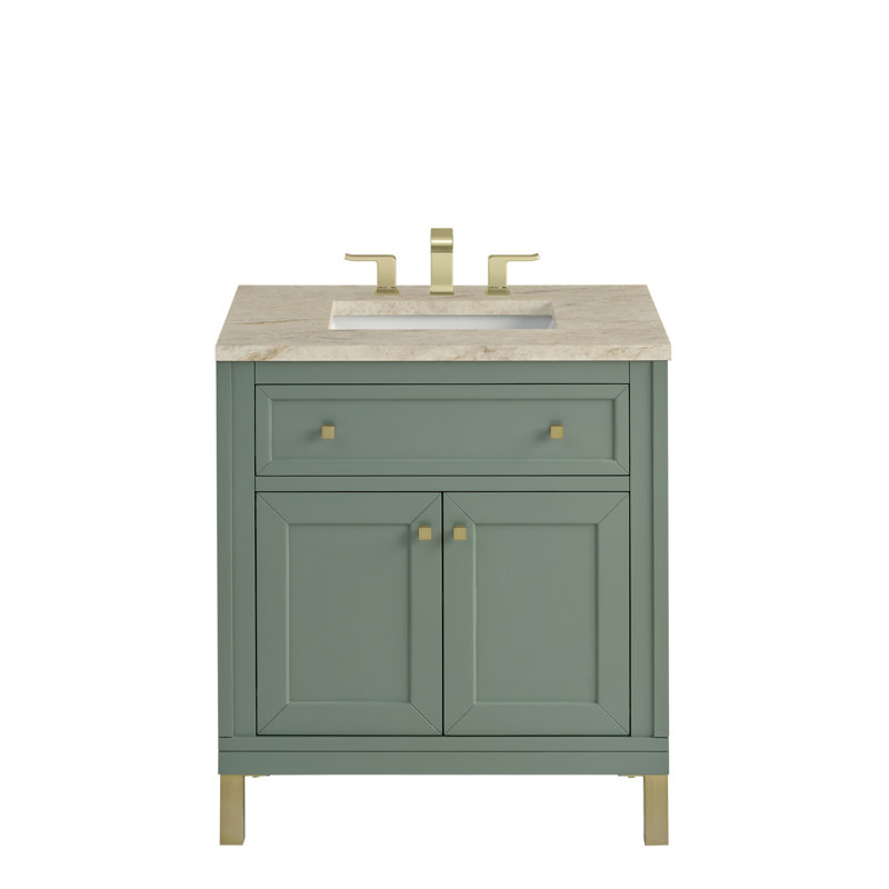Chicago 30'' W Single Vanity, Smokey Celadon, Tajnar Eclos, 8" Widespread