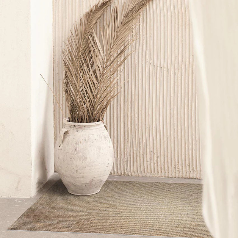 Casau Beige Easy to Clean Kitchen Mat, Rectangle 2' x 8' 