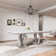 Modern Faux Marble Top Metal Base Dining Table