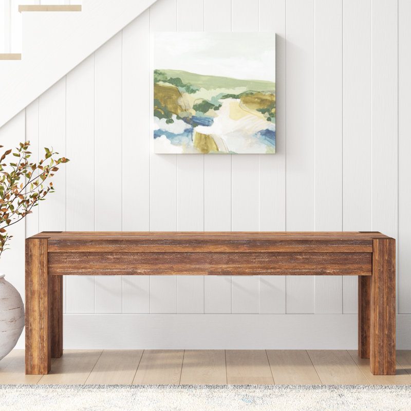 Banc en bois massif Kaicey, Brun brique