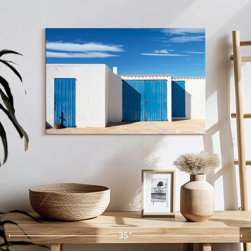 Lilie Formentera porte bleue, H 16 po x l 24 po