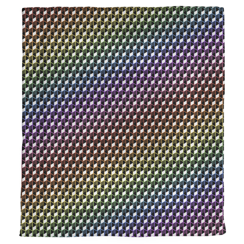 Édredon simple réversible géométrique Katelyn Elizabeth, Édredon grand, Arc-en-ciel