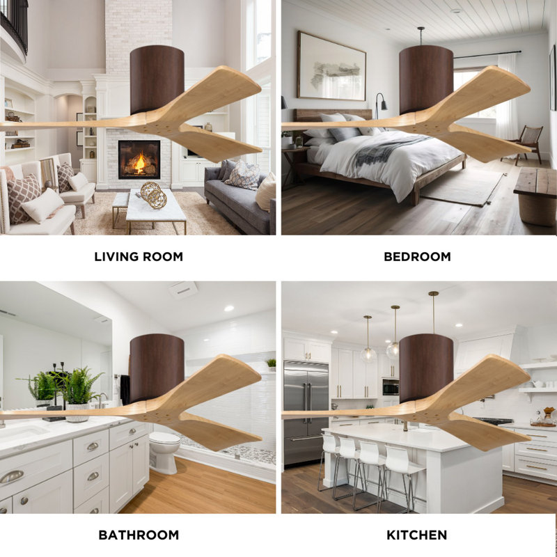 Irene Ceiling Fan, Light Maple Tone, Walnut, 60"