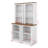 Two-Piece Freestanding Tall Cabinet With Fully Open Storage, Walnut Element Bookshelves With Curved Design-2073693348