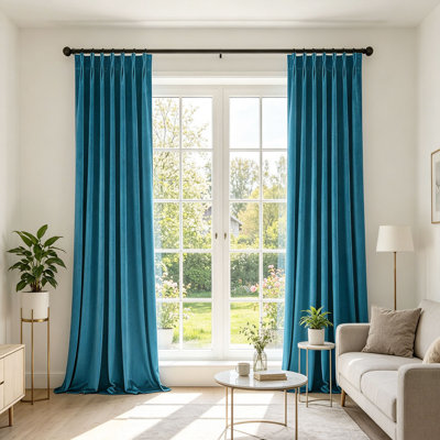  Modern Minimalist Luxury Velvet Pinch Pleat Curtains, 70%-90% Blackout, Thickened Fabric, 2 Panels, for Bedroom Living Room Office, Creating a Simple and Cozy Home Atmosphere