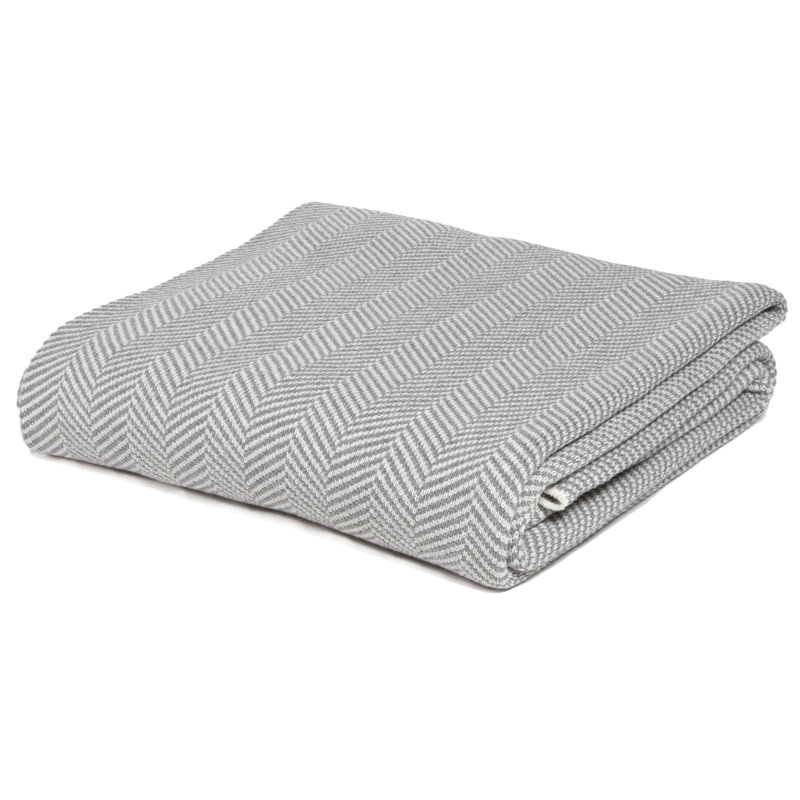 Modern Knitted Throw Blanket, Gray