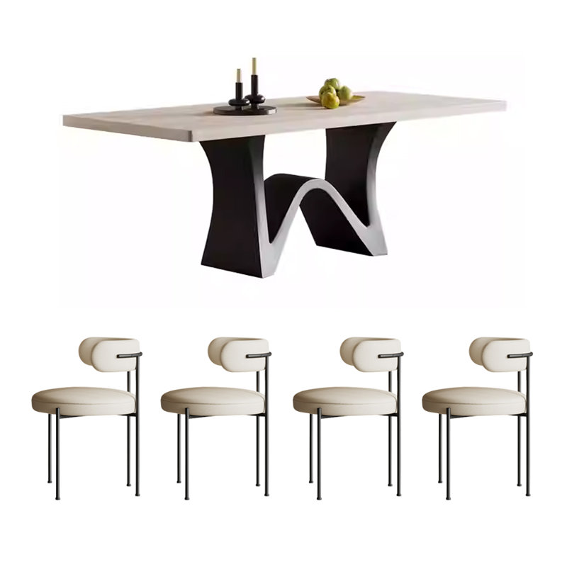 Modern Light Luxury Rock Slab Rectangular Table, 30.7"H x 70.86"L x 35.43"W