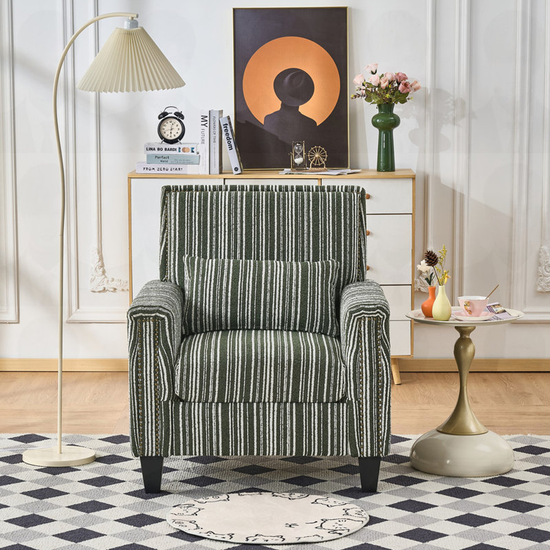 Fauteuil rembourré Nailhead, Vert