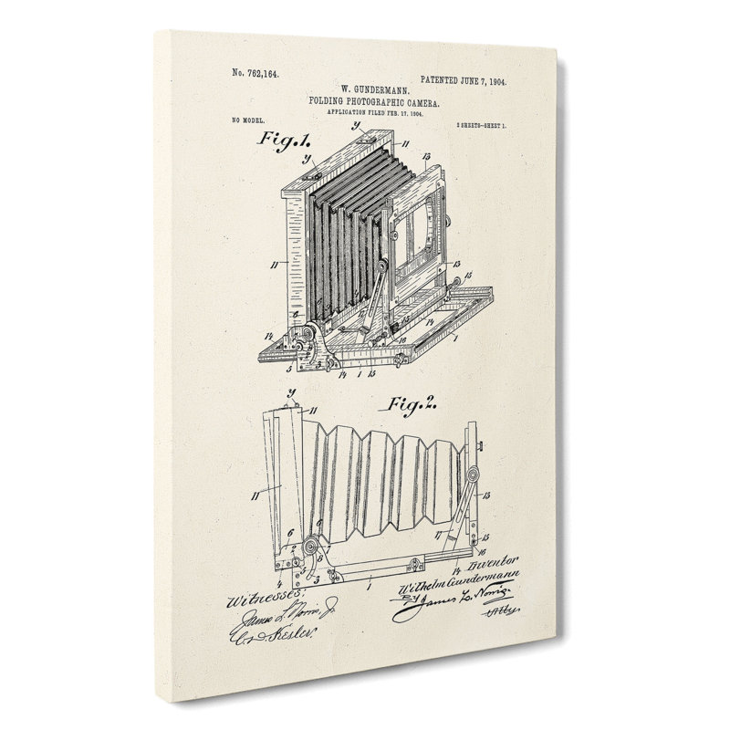 Camera Patent - Wrapped Canvas, 50cm H x 35cm W x 3cm D