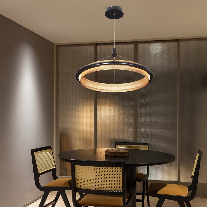 Luminaire suspendu en forme de goutte à 1 lumière avec accents en fer forgé