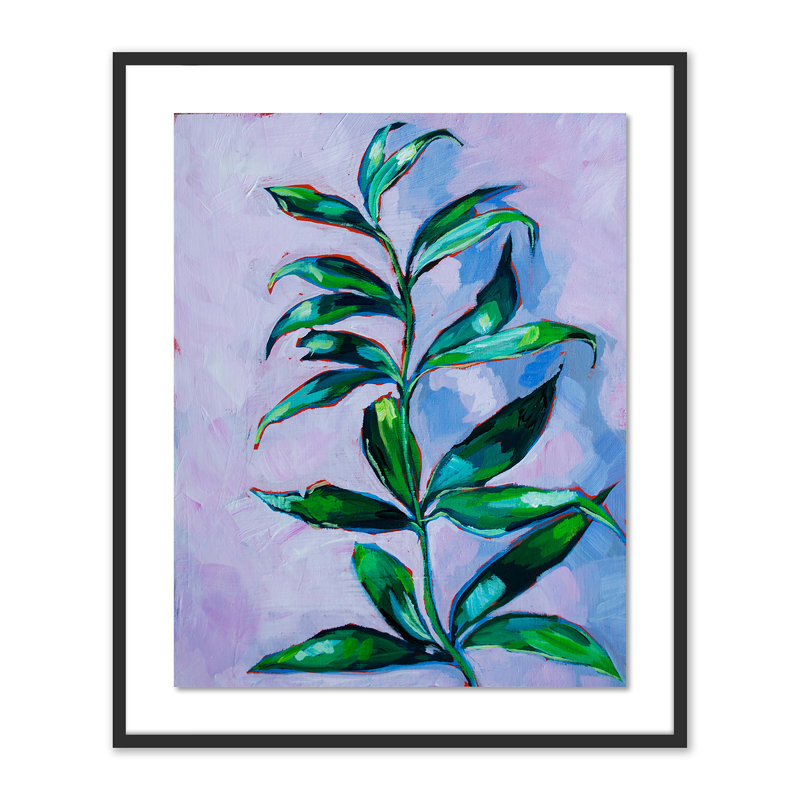 Leafy Vine Painting by Sari Shryack, Black, 40" H x 33" W x 2.5" D