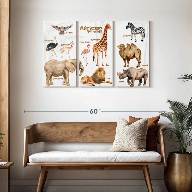 Brampt African Animals Chart, 28" H x 45" W