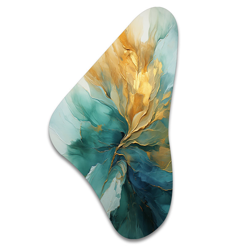 Dodson - Art abstrait en forme de Boomerang abstrait en métal, H 31 po x l 17 po x P 1 po