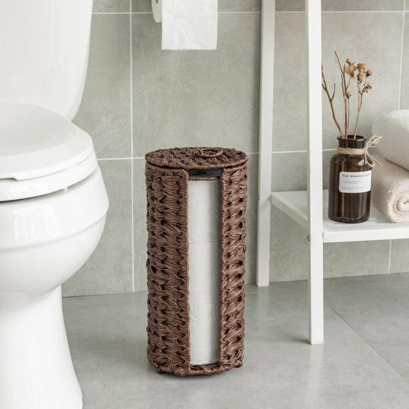 Allisan Free Standing Toilet Paper Holder, Walnut