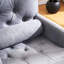 Fauteuil club gris en velours côtelé avec coussin, fauteuil Mid-Century moderne clouté pour chambre à coucher et coin lecture