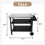 3 chariots de gril noirs avec plateau en acier inoxydable et tablette latérale, table de préparation de barbecue mobile sur roulettes pour la cour arrière, éléments de construction extérieurs, espace de rangement amélioré, mobilité en douceur