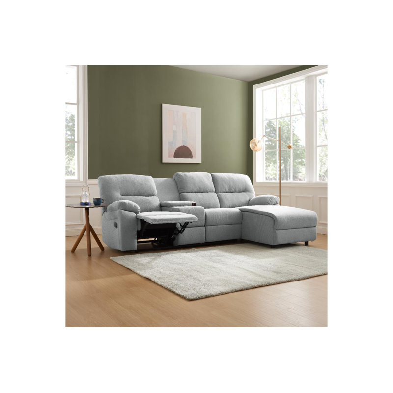 Segars 3 Seater Sofa & Chaise, Light Grey, Right Hand Facing