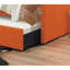 Méridienne rembourrée en tissu orange avec lit gigogne escamotable et structure en bois-1900204864
