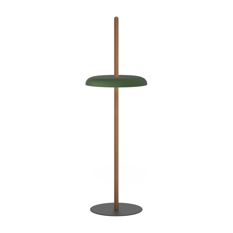 Lampe sur pied Nivél, Vert forêt, Noyer