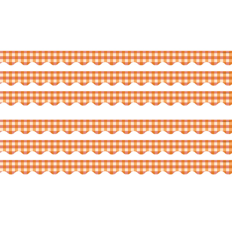 Bordure festonnée Gingham, Orange