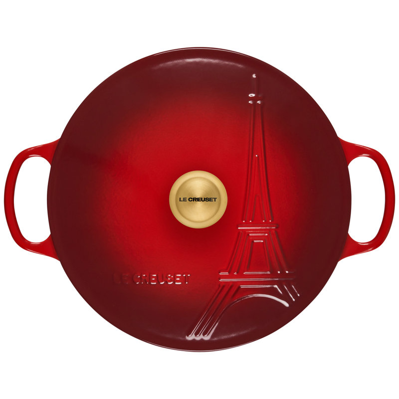 Indigo Enameled Cast Iron 3.5 Quart Braiser with Embossed Lid