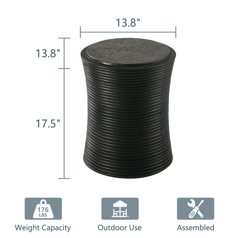 Carrin Outdoor Concrete Side Table