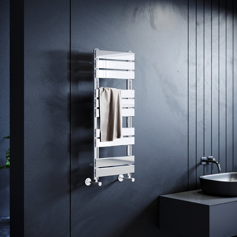Penstemon Flat Panel Towel Rail Heated Towel Rails, 1000mm H x 400mm W x 68mm D