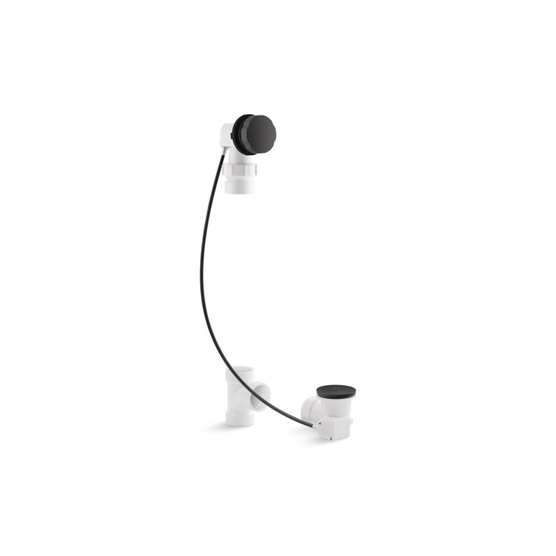 Drain de baignoire escamotable Clearflocable 27 "avec trop-plein, Noir mat