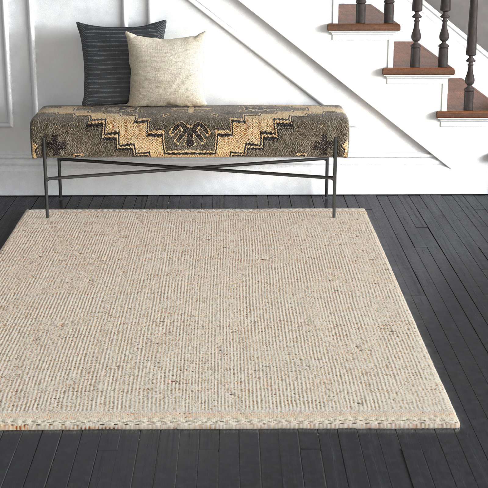 Larissa Oatmeal Hand-Woven Rug, Rectangle 3'6" x 5'6"