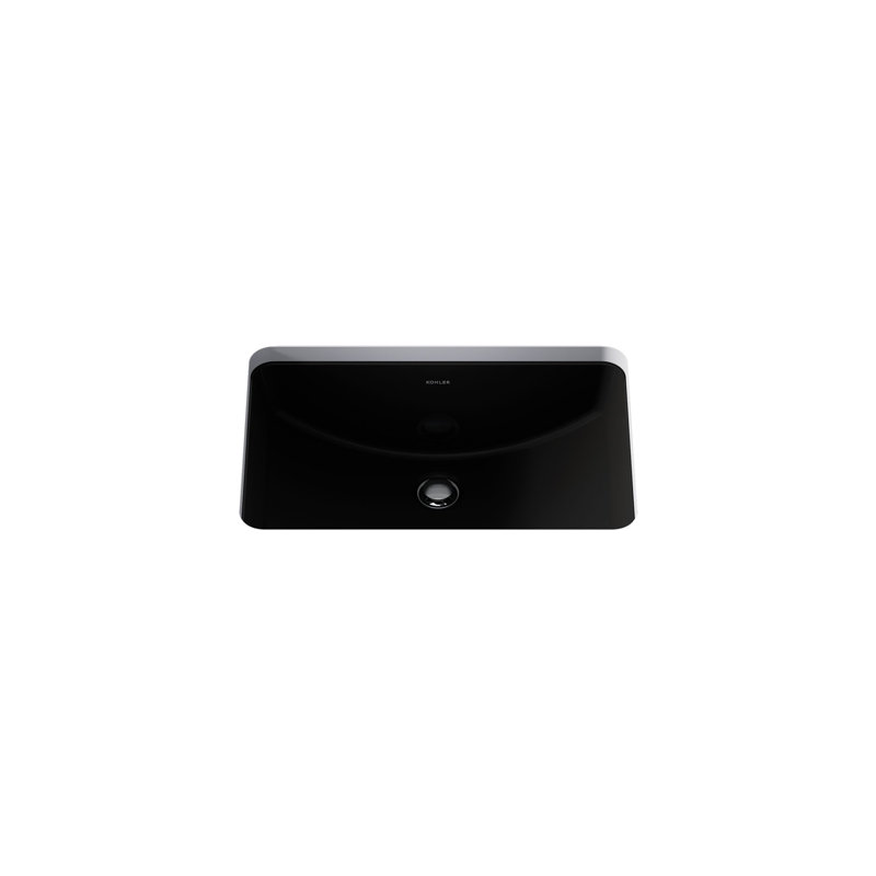 Ladena Vitreous China Rectangular Undermount Bathroom Sink, Black