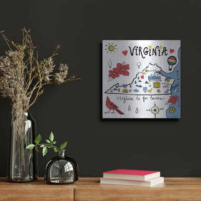  «Virginia» par Farida Zaman, art mural en métal, 12 po x 12 po