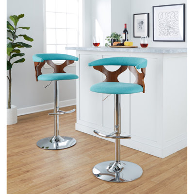 Tabouret de bar réglable pivotant de style Mid-Century