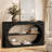 55" Farmhouse Console Table,3-Tier Large Capacity Long Entryway Table Sofa Table with Oval Hollowed Out-924722119