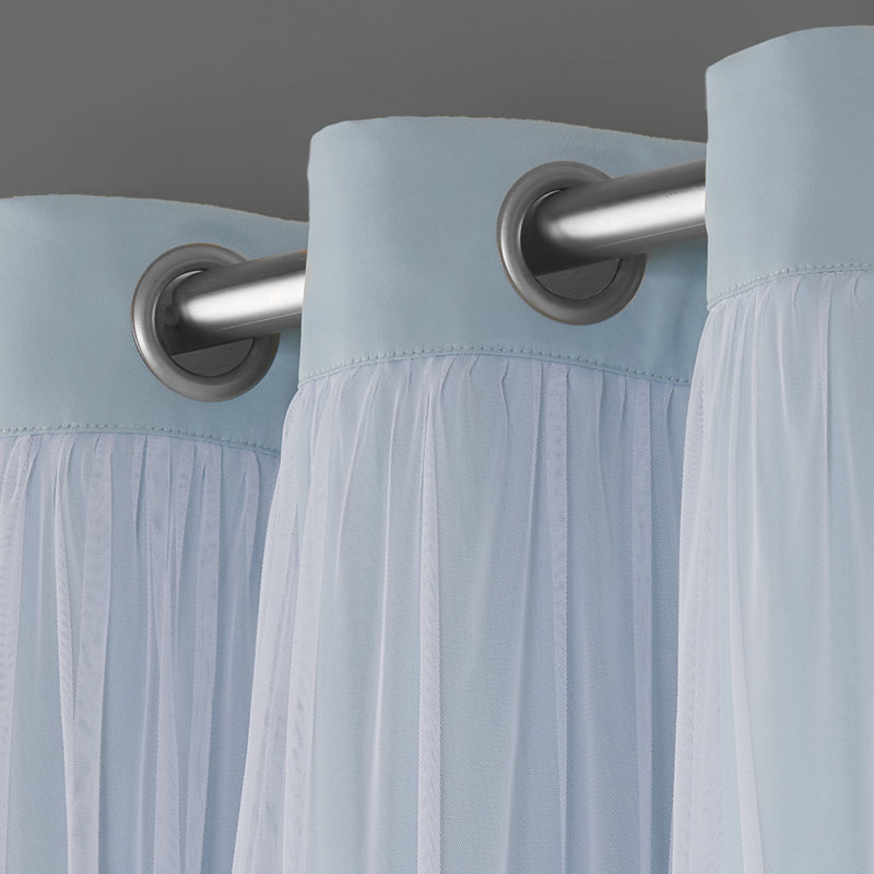 Nunley Room Darkening Curtain Pair, 52" W x 108" L, Aqua