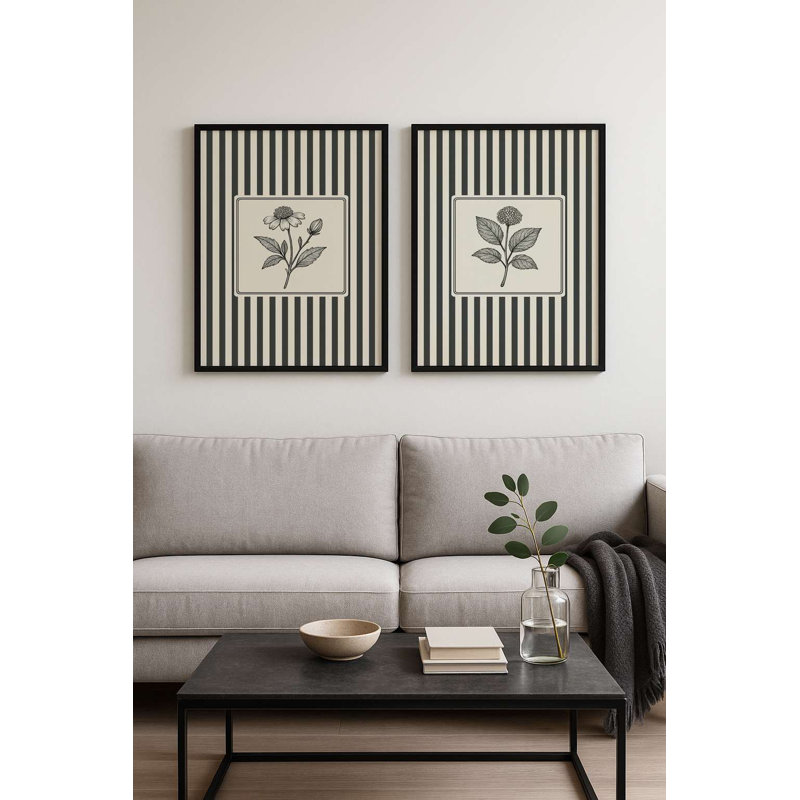 Élégantes peintures décoratives en panneau de fibres à densité moyenne (2 pièces), 11,8 po x 15,7 po | 100% panneau de fibres à densité moyenne de 3 mm d'épaisseur, structure en bois massif (0,98 pouce d'épaisseur) | Parfait pour le décor du salon et de la chambre à coucher, design élégant et moderne