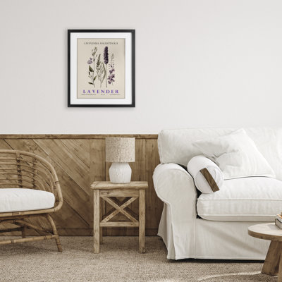 Natural Lavender Bundle Framed Print Under Glass, design by Christopher Giampietro
