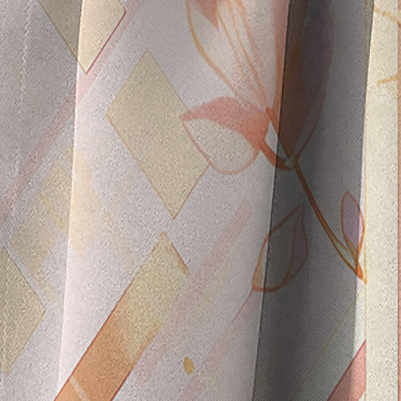 Rideau occultant floral moderne cerisier rose moderne VI, L 52 po x L 63 po