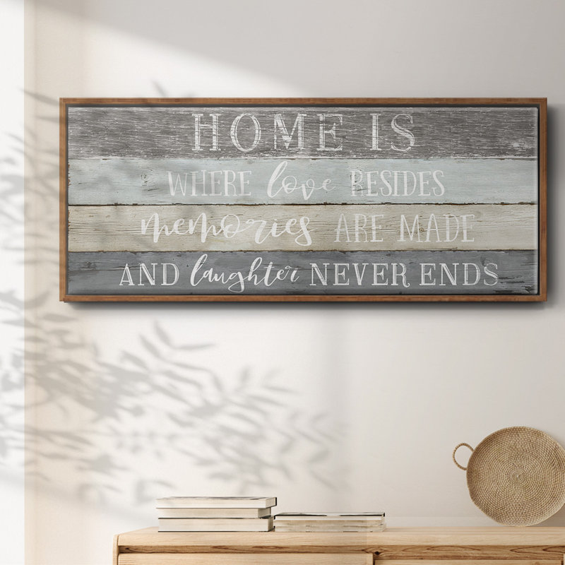 Home is Where- Framed Canvas, 8" H x 20" W