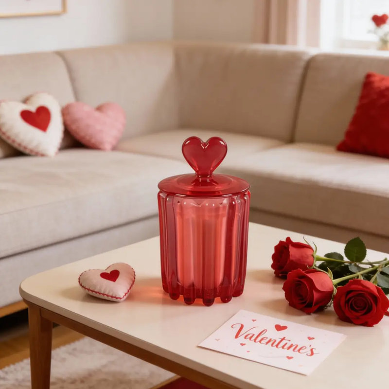 6.5" Glass Candle W/lid Fresh Blooms 9 Oz