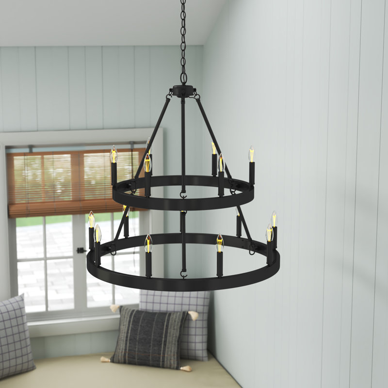 Emmalynn 15 - Light Steel Dimmable Round Chandelier