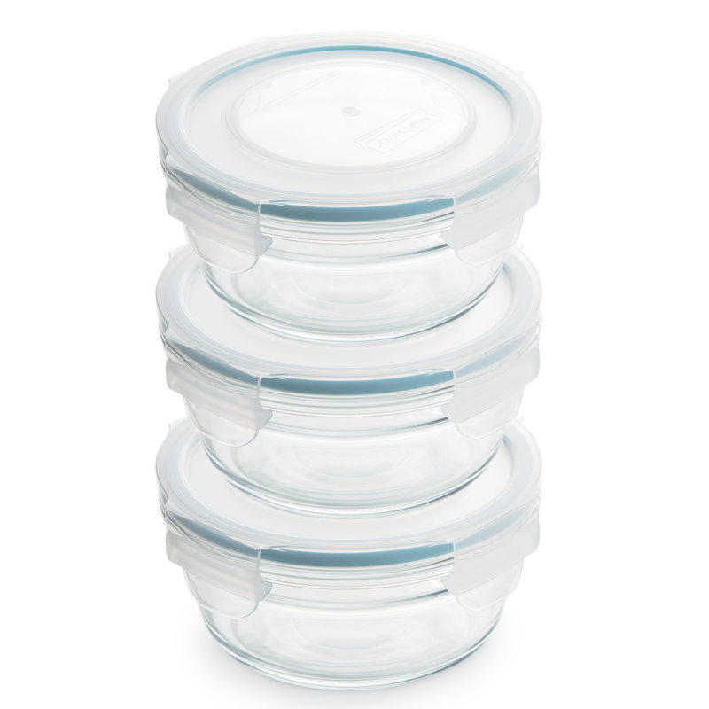 Glass Food Storage - Set of 3 Containers and 3 Lids